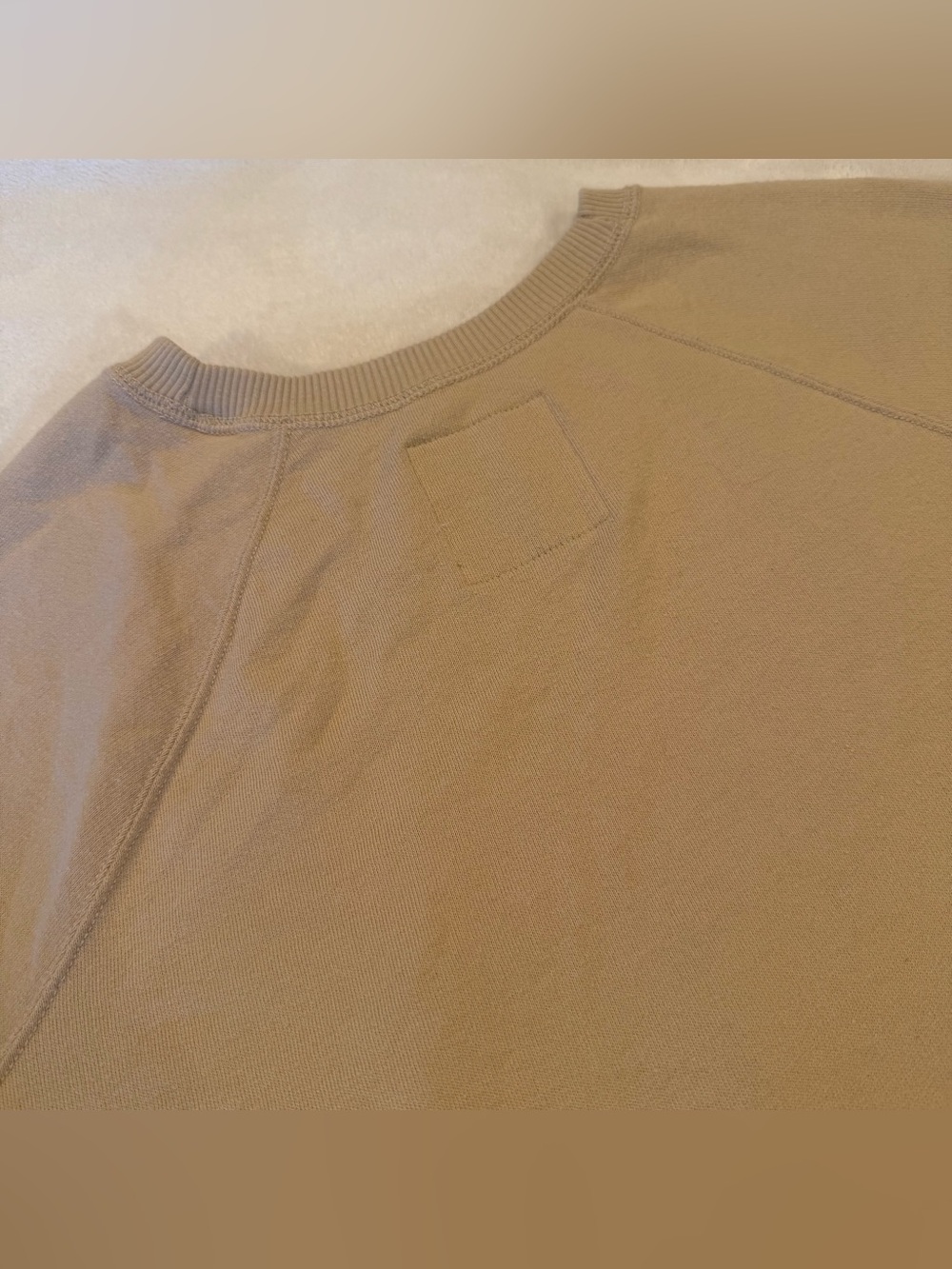 Neutral fall basic. Cropped Drawstring Sweatshirt in Camel - Picture 5 of 5